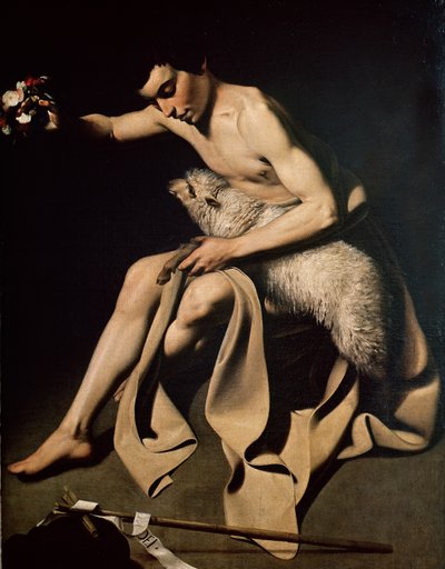 Johannes der Täufer spielt mit einem Lamm von Michelangelo Merisi Caravaggio